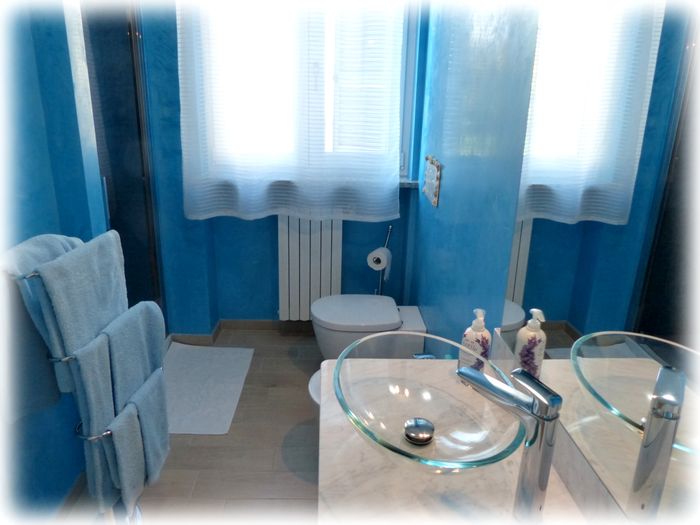 Bagno privato con lavabo in vetro